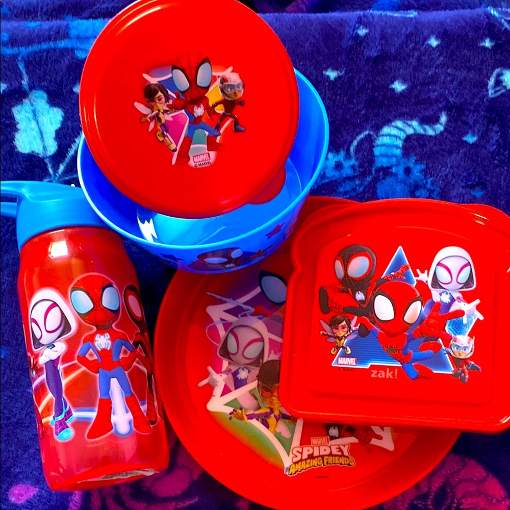 Spidey and his Amazing Friends Kids Lunch Set 5pc Set  NWT